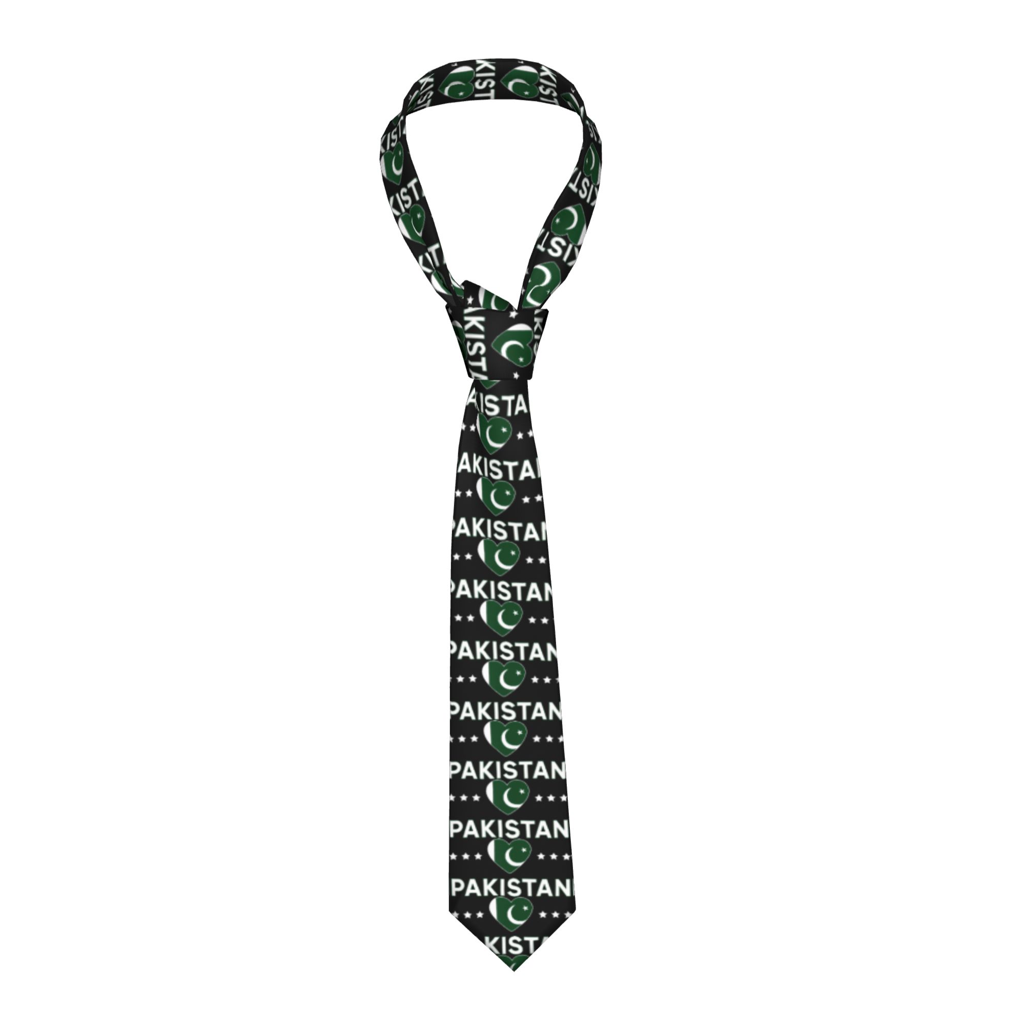 Men Accessories In Pakistan - ربطة عنق بتصميم قلب علم باكستان