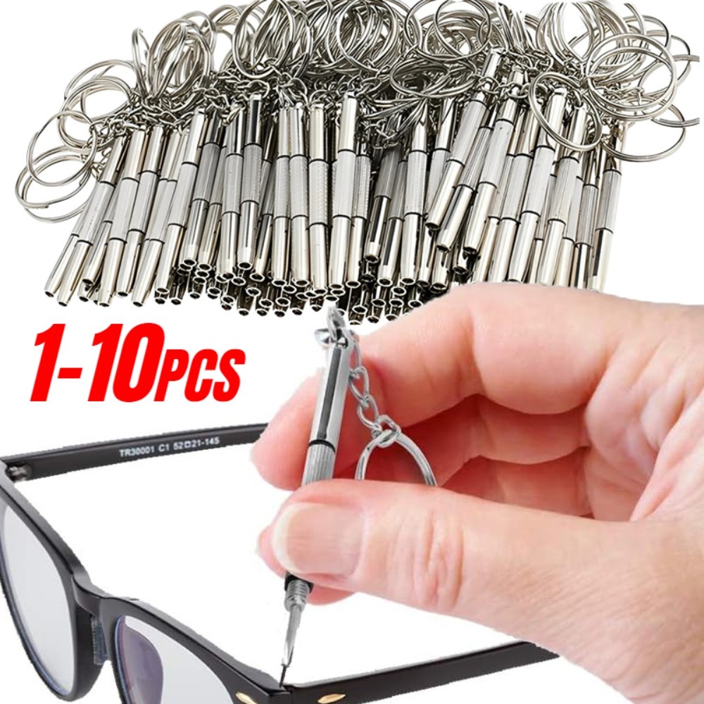 Keychain Multi Tool - 1/3/5/10 مفك إصلاح النظارات المحمول على