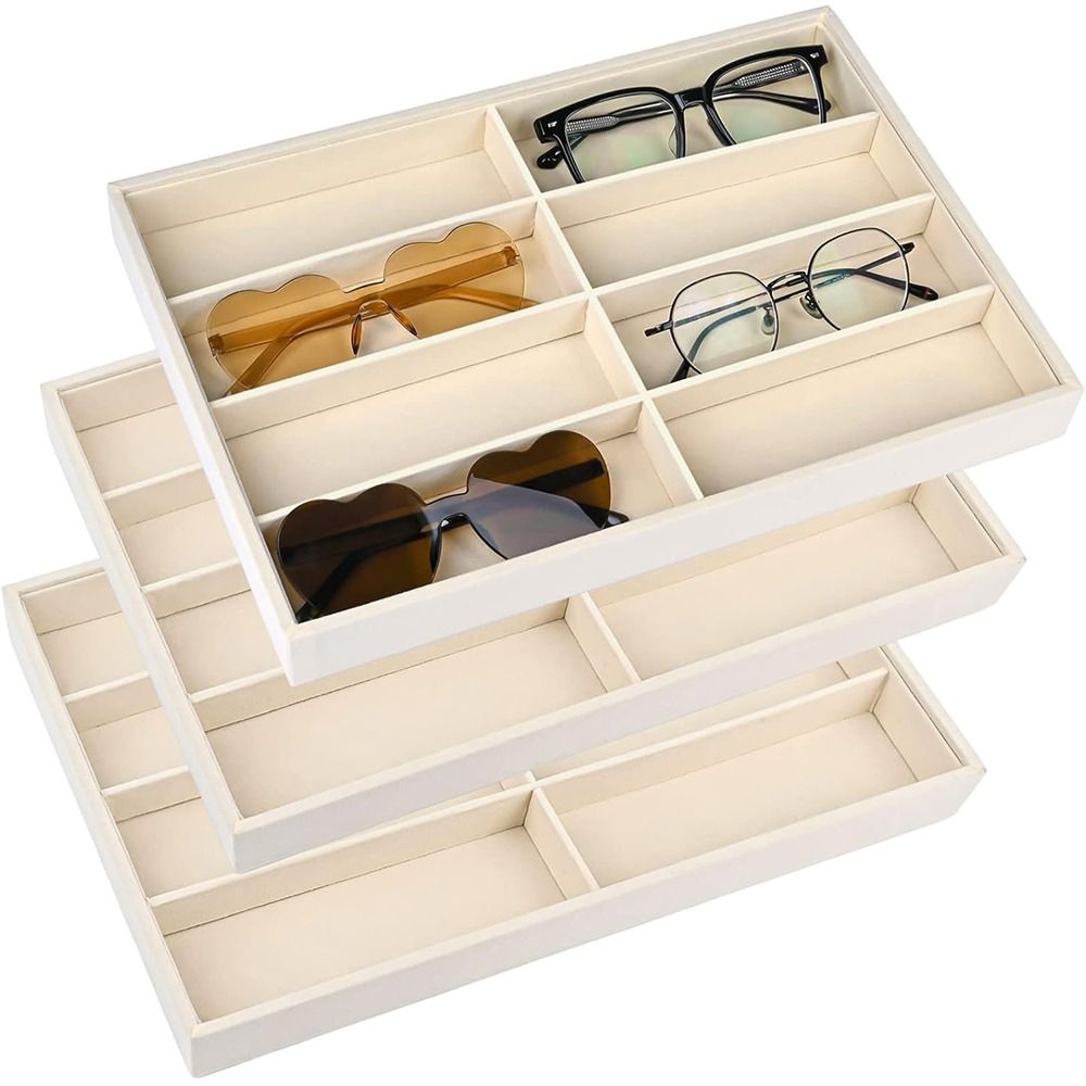 Men'S Accessories Organizer Tray - منظم نظارات شمسية بيج ورمادي قابل