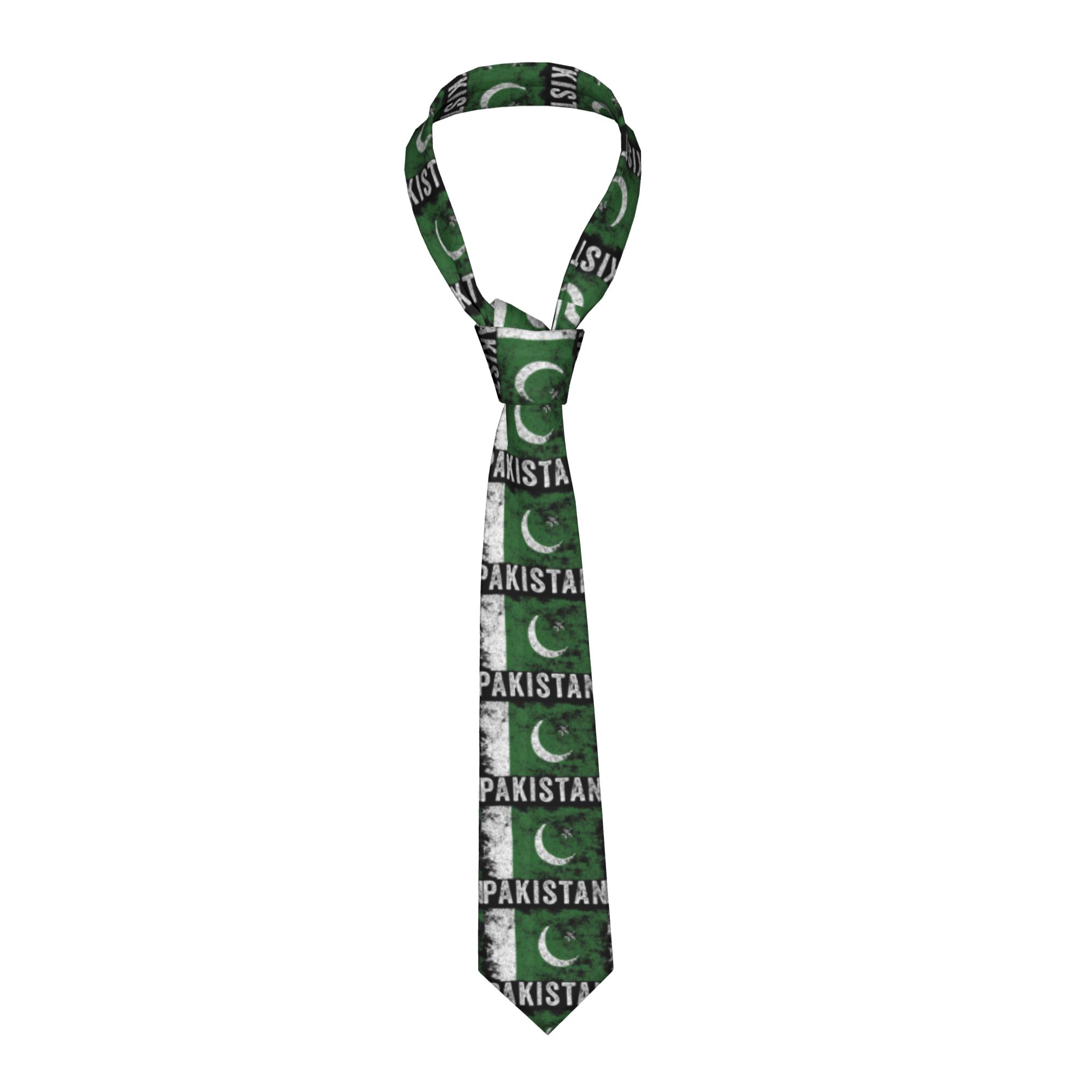 Men Accessories In Pakistan - ربطة عنق بتصميم علم باكستان الممزق،
