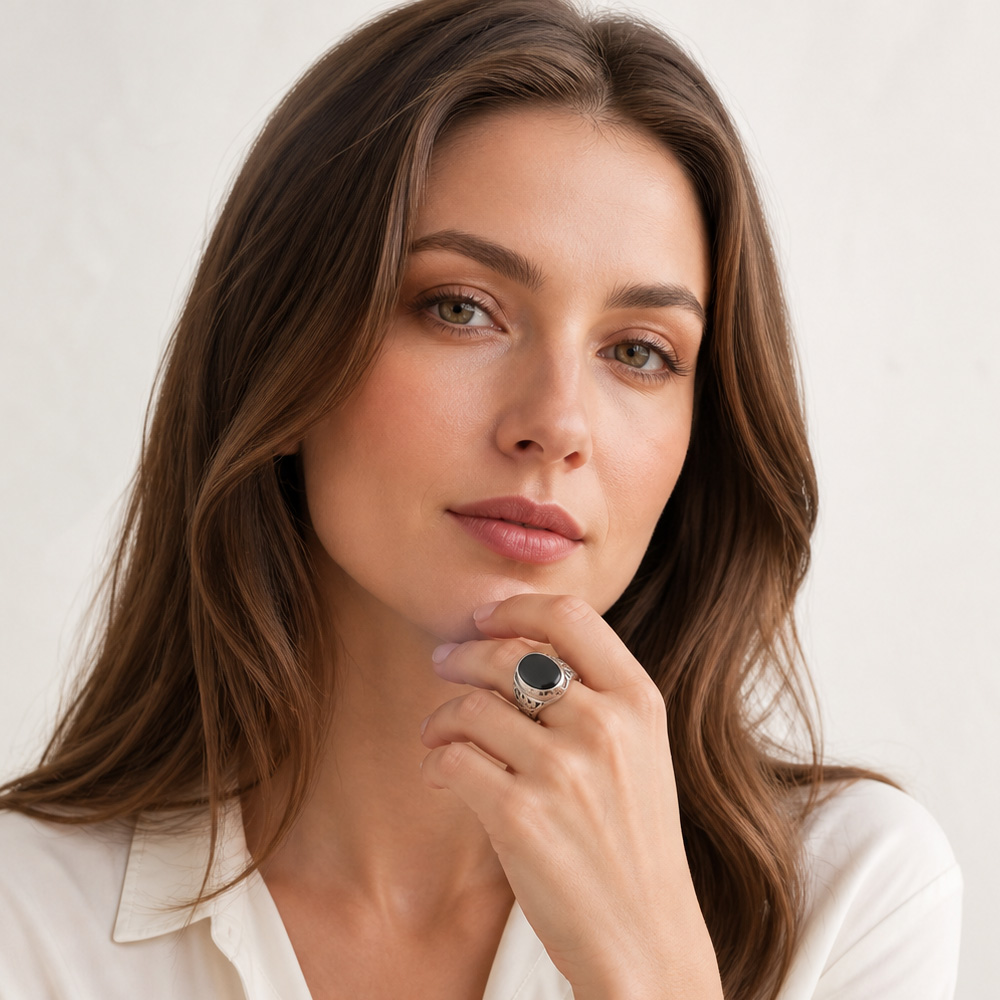 خاتم Signet بيضاوي أسود على ال - مراجعة Signet Ring Men وسعره