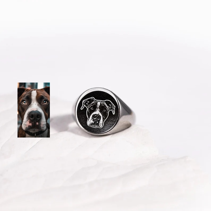 خاتم مخصص للرجال مع نقش صورة ش - مراجعة Signet Ring Men وسعره
