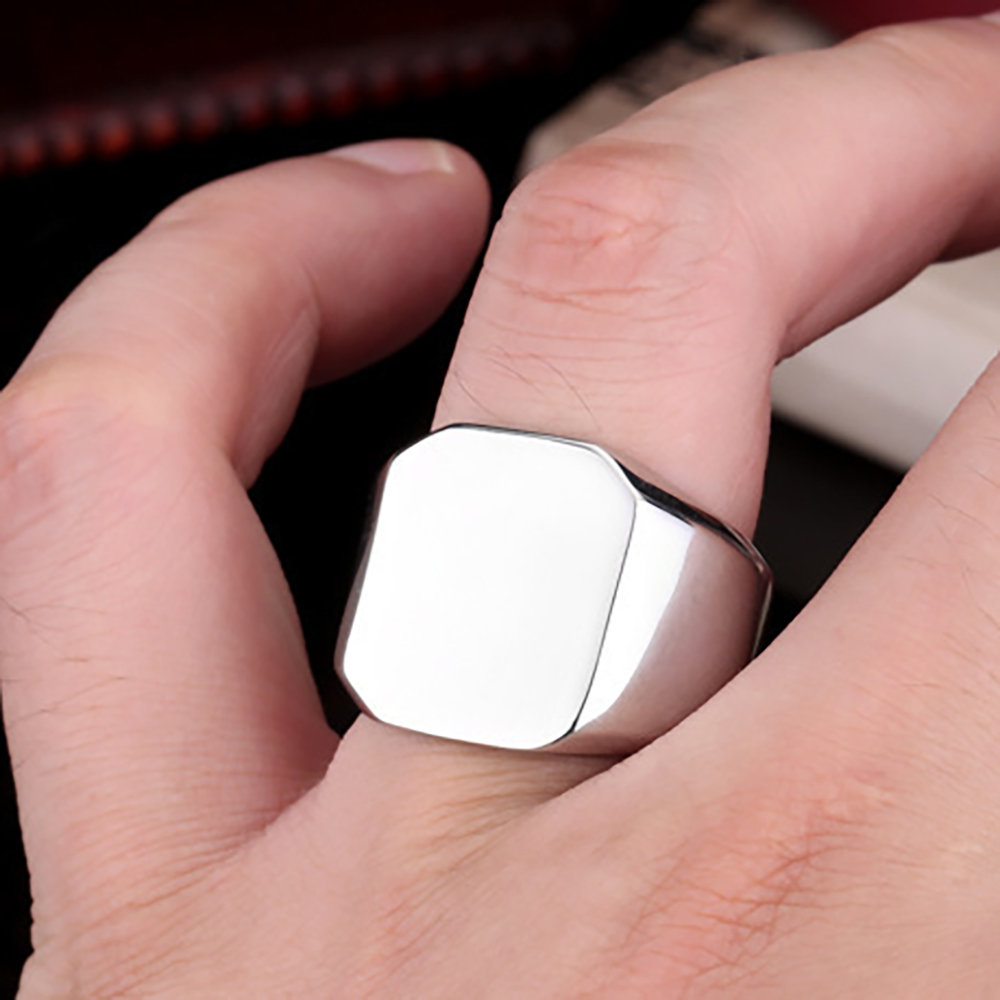 نقش مجاني جديد الفضة/الذهب/أسو - مراجعة Signet Ring Men وسعره