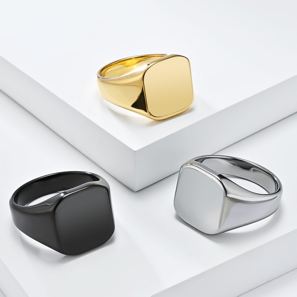سومن الخاتم مربع التنغستن كربي - مراجعة Signet Ring Men وسعره