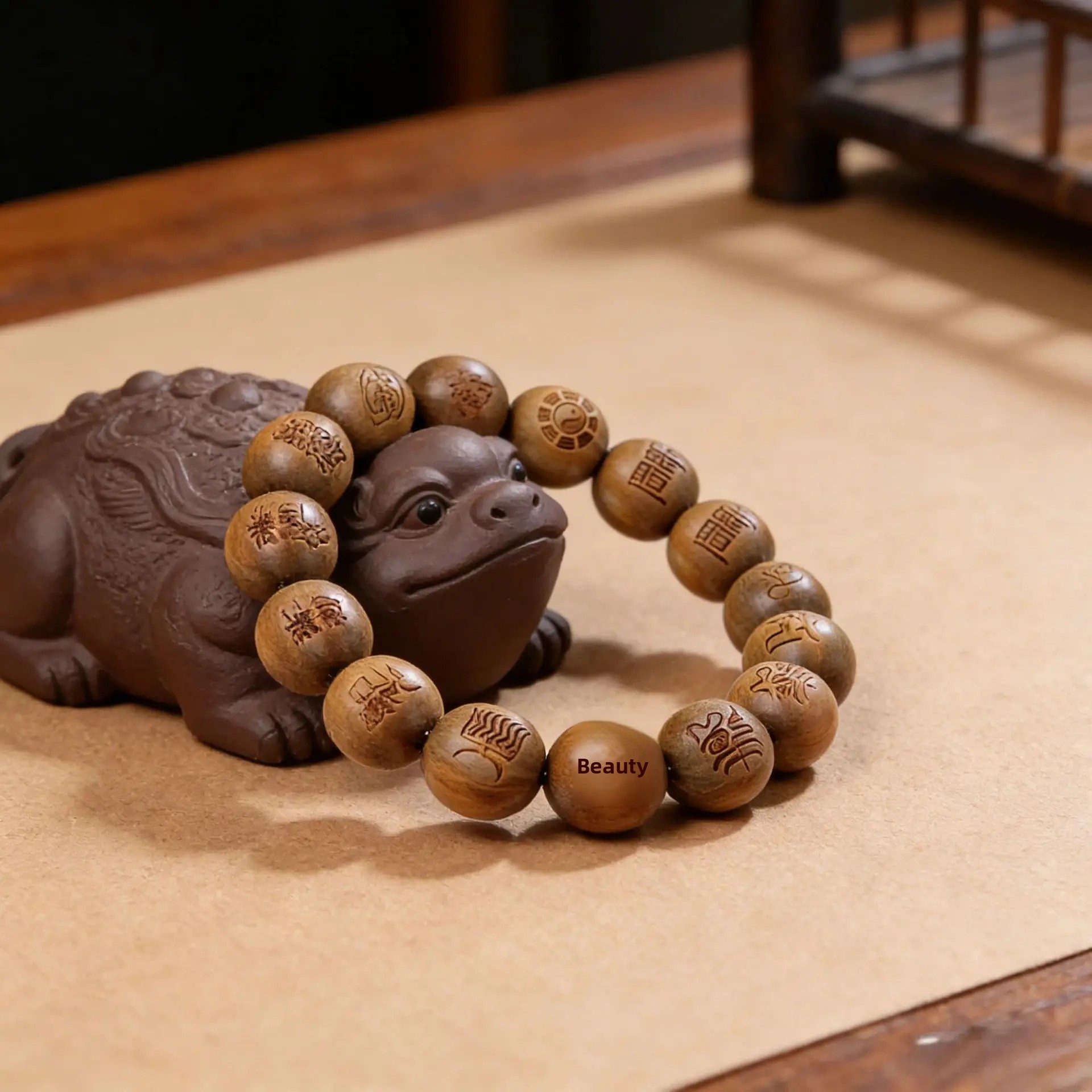 سوار فاخر من خشب الصندل الأخضر - مراجعة Bracelet Beaded Men وسعره