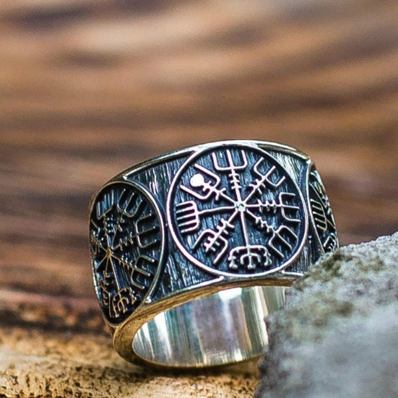 خمر فايكنغ رون الخاتم الاسكندن - مراجعة Signet Ring Men وسعره