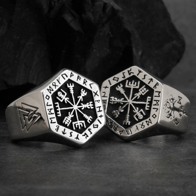 خمر فايكنغ رون الخاتم الاسكندن - مراجعة Signet Ring Men وسعره
