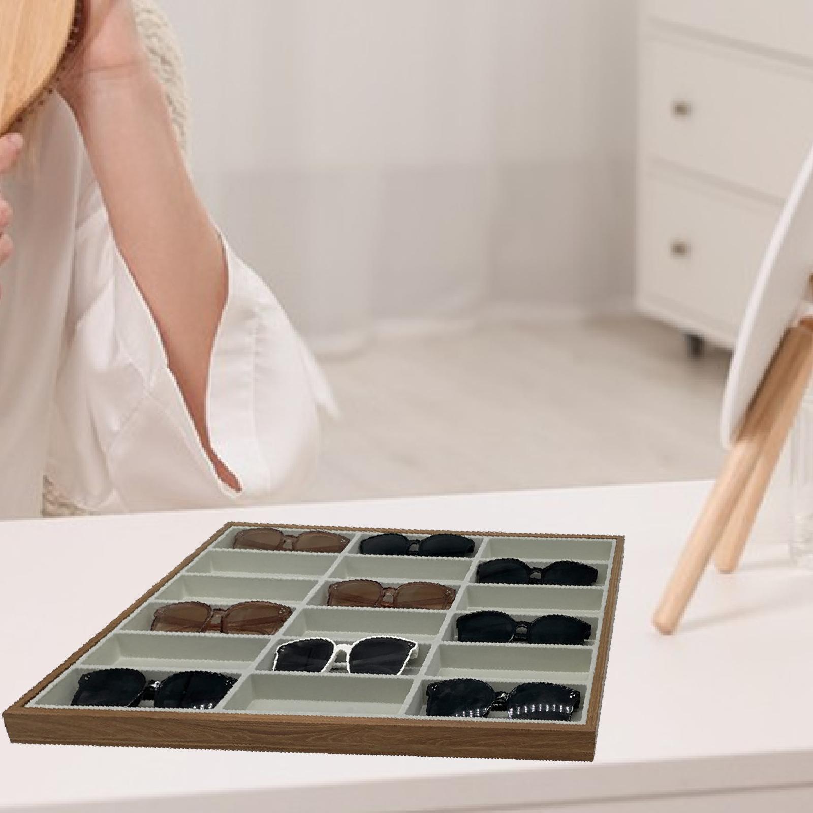 منظم نظارات شمسية بـ 18 فتحة،  - مراجعة Men'S Accessories Organizer Tray وسعره