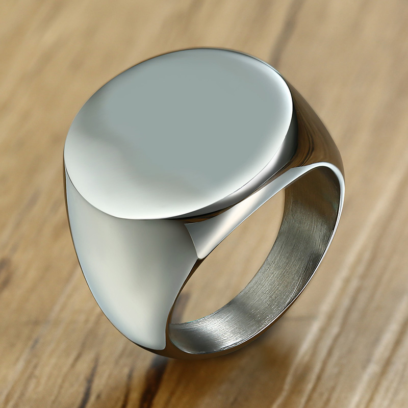 Vnox أنيق نمط الخط الأولي ختم  - مراجعة Signet Ring Men وسعره